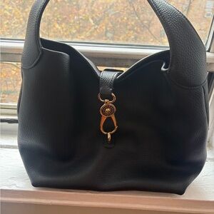 Dooney & Bourke Black Hobo Bag with Gold Accent